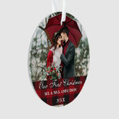 レッド·バッファロー·プレイ結婚ドズ·オア·初めてのクリスマス オーナメント (正面)