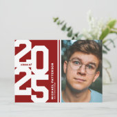 レッド・バーシティスポーツ写真卒業パーティー 招待状 (スタンド正面)