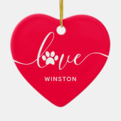 レッド・パウ・プリント・ペット・メモリアル セラミックオーナメント (正面)