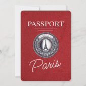 レッド パリス パスポート ウェディング 招待状 (裏面)