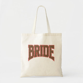 レッド + ヒョウ柄 ヴァーシティ BRIDE トートバッグ