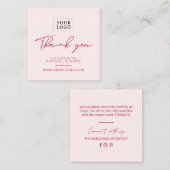 レッド&ピンクのビジネスパッケージありがとうございます挿入 スクエア名刺 (正面/裏面)