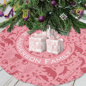 レッド&ピンククリスマスファミリー名キツネベアートナカイ ブラッシュドポリエステルツリースカート