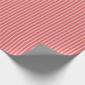 レッド&ピンクストライプガーリーモダンエレガント休日 ラッピングペーパー (角)