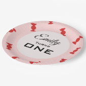 レッド&ピンクトフィー紙プレート ペーパープレート (アングル)