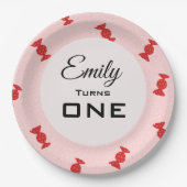 レッド&ピンクトフィー紙プレート ペーパープレート (正面)