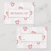 レッド&ピンクハートバレンタインカード100パック ノートカード (正面/裏面)