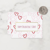 レッド&ピンクハートバレンタインカード100パック ノートカード (正面/裏面インサイチュ)