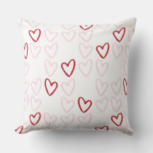 レッド&ピンクハート装飾用クッション