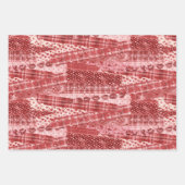 レッド&ピンクバレンタインハートラッピング紙シート ラッピングペーパーシート (正面3)