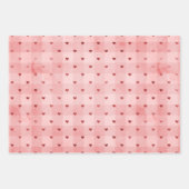 レッド&ピンクバレンタインハートラッピング紙シート ラッピングペーパーシート (正面2)