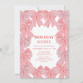 レッド&ピンクボーズクリスマスホリデーソイレ 招待状 (正面)