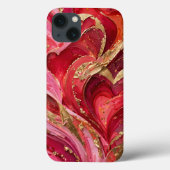 レッド＆ピンク大理石ゴールドiPhone 13ケース Case-Mate iPhoneケース (裏面)