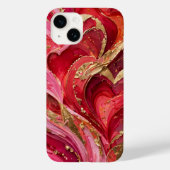 レッド＆ピンク大理石ゴールドiPhone 14ケース Case-Mate iPhoneケース (裏面)