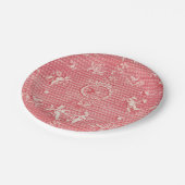 レッド ピンク アンティーク カピドール 天使とハート ペーパープレート (アングル)