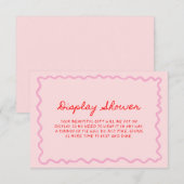 レッド ピンク ファンシー 手書き ディスプレイ シャワーディスプレイ エンクロージャーカード (正面/裏面)