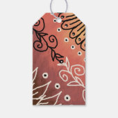 レッド ファニー アート パターン ギフトタグ (正面)