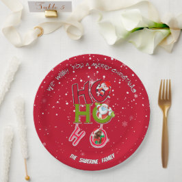 レッド ファニー HO HO HO レトロ クリスマス フェスティバル ホリデー ペーパープレート