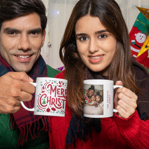 レッド・ファルツ・ホイル メリークリスマス ホリデー 写真 コーヒーマグカップ