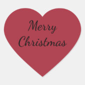 レッド フェスティブ クリスマス ハートシール (正面)