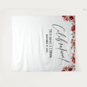 レッド フローラル セレブレーション! フォト 背景 タペストリー (正面(横))