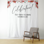 レッド フローラル セレブレーション!写真用背景 タペストリー (インサイチュ)