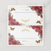 レッド フローラル バタフライ キンセアニエラ 16歳の誕生日 プレイスカード (外部開封)