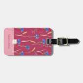 レッド フローラル ワイルドフラワー モノグラム ラゲッジタグ (正面横)