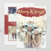レッド&ブメリーライトウォーターカラーホリデーフラットカード シーズンカード (正面/裏面)