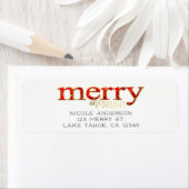 レッド&ブメリーライトホワイト金ゴールドホリデークリスマス ラベル (インサイチュ)