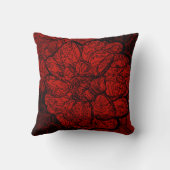 レッド&ブラックエレガントダリアフローラ クッション (裏面)
