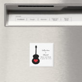 レッド/ブラックギターハートデイトマグネットを保存 マグネット (インサイチュ (食洗機))