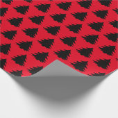 レッド |ブラッククリスマスツリーラッピング紙 ラッピングペーパー (角)