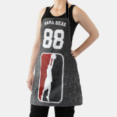 レッド&ブラックグリッターバスケットボールチームジャージー エプロン (インサイチュ)