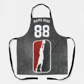 レッド&ブラックグリッターバスケットボールチームジャージー エプロン (正面)