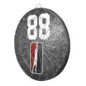 レッド&ブラックグリッターバスケットボールチームジャージー ダーツボード (正面右)