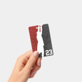 レッド&ブラックグリッターバスケットボールチームジャージー バッジ (Handheld)