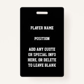 レッド&ブラックグリッターバスケットボールチームジャージー バッジ (裏面)