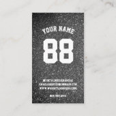 レッド&ブラックグリッターバスケットボールチームジャージー 名刺 (裏面)