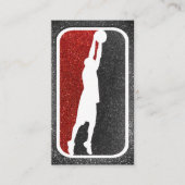 レッド&ブラックグリッターバスケットボールチームジャージー 名刺 (正面)