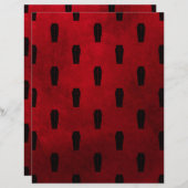 レッド&ブラックコーヒーハロウィンスクラップブック紙 (正面/裏面)