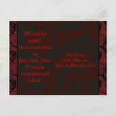 レッド&ブラックゴシックレース結婚ズ 案内ポストカード