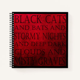 レッド&ブラックゴシック文字 ノートブック