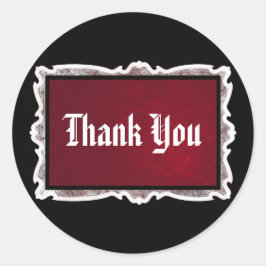 レッド&ブラックゴシック結婚のステッカー ラウンドシール