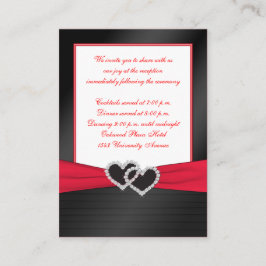 レッド&ブラックサテンプリーツ披露宴カード エンクロージャーカード