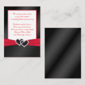 レッド&ブラックサテンプリーツ披露宴カード エンクロージャーカード (正面/裏面)
