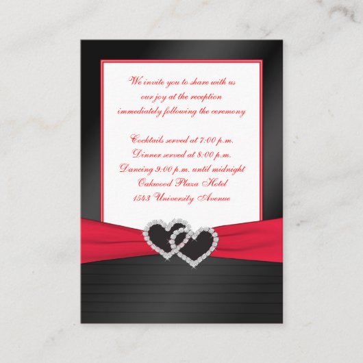 レッド&ブラックサテンプリーツ披露宴カード エンクロージャーカード (正面)