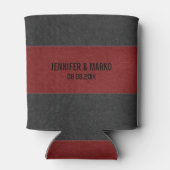 レッド&ブラックステッチヴィンテージレザークーラーボックス 缶クーラー (裏面)