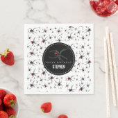 レッド&ブラックスパイダーバースデーパーティーテーマ スタンダードランチョンナプキン (インサイチュ)