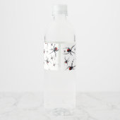 レッド&ブラックスパイダーバースデーパーティーテーマ ペットボトルラベル (裏面)